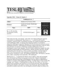 The Electronic Journal for English as a Second Language ... - TESL-EJ