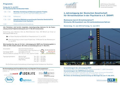 4.Jahrestagung der Deutschen Gesellschaft für Hirnstimulation in ...