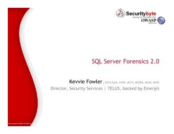 SQL Server Forensics 2.0 - Securitybyte