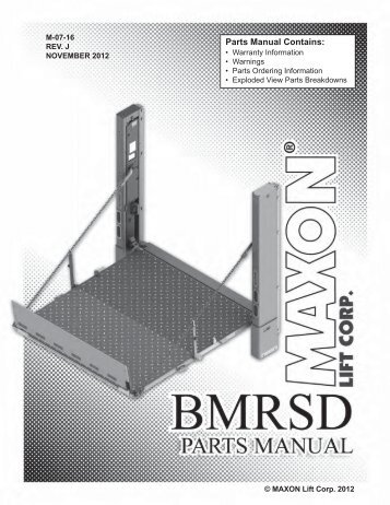 Parts Manual Contains: - Maxon