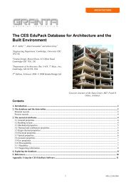 The CES EduPack Database for Architecture and ... - Granta Design