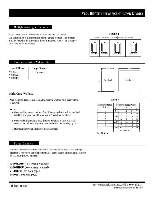 installation instructions vega heatsink fluorescent slider dimmers