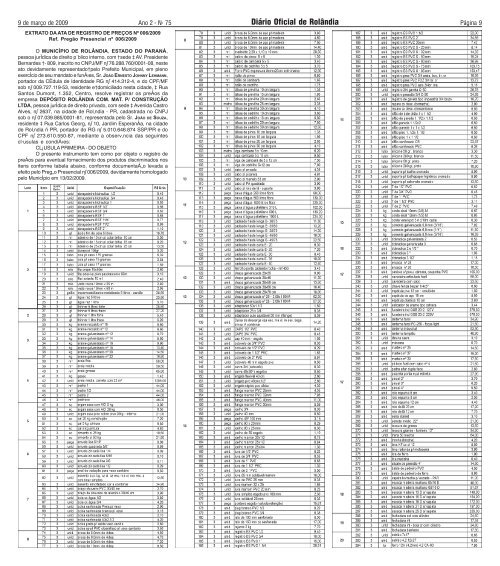 DIÃRIO OFICIAL DE - Prefeitura do municÃ­pio de RolÃ¢ndia