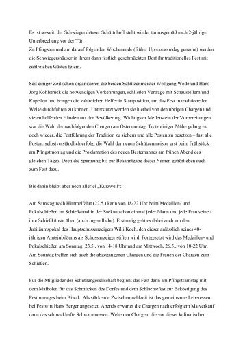 Der Festverlauf (link /PDF-Datei) - Schwiegershausen