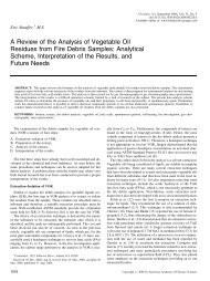 A Review of the Analysis of Vegetable Oil Residues from Fire Debris ...