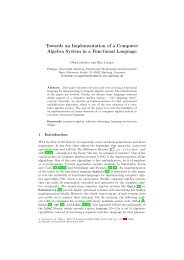 Towards an Implementation of a Computer Algebra System in a ...