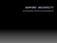 Ashford Course Development Process - Data Assessment