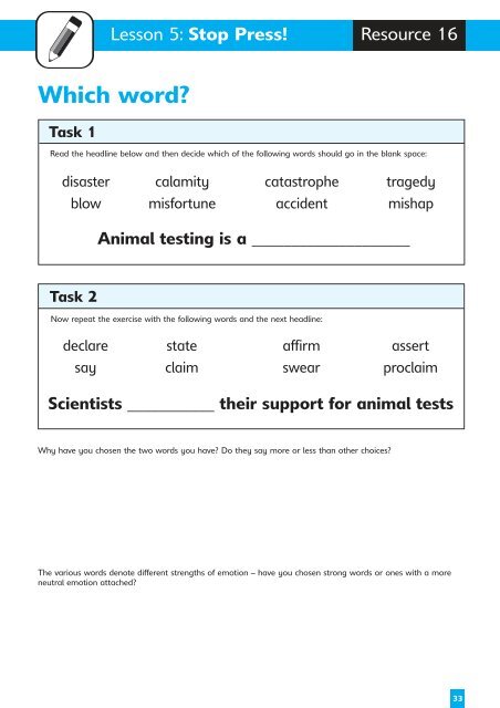 English Resource Booklet 2 - Animal Aid