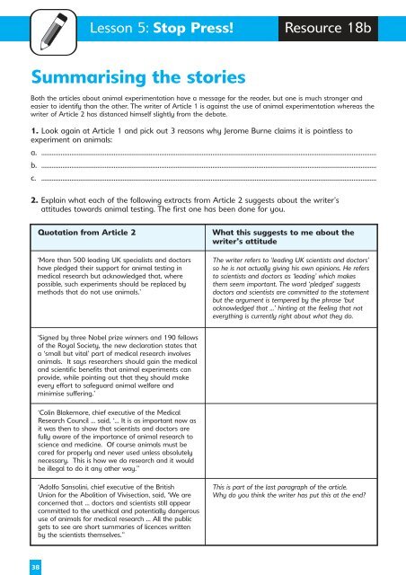 English Resource Booklet 2 - Animal Aid