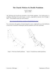 The Chaotic Motion of a Double Pendulum - University of Michigan