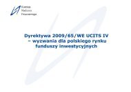 Dyrektywa 2009/65/WE UCITS IV â wyzwania dla polskiego rynku ...