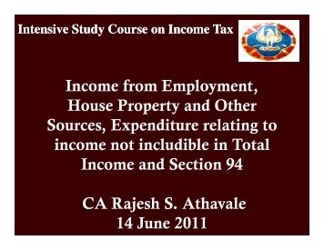 Income from Employment, House Property and Other Sources ...