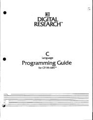 Digital Research C Language Programming Guide for CP/M-68K