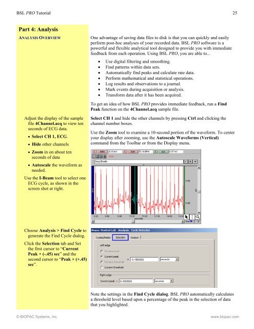 BSL PRO 3.7.7 BSL PRO TUTORIAL - Biopac