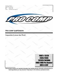 PART# 13129 2005/2006 TOYOTA TACOMA 4WD ... - Pro Comp Tires