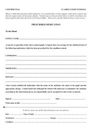 Prescribed Medication Form - Claires Court Schools