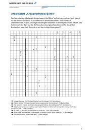 Arbeitsblatt Ã¢Â€ÂžKreuzwortrÃƒÂ¤tsel BÃƒÂ¶rseÃ¢Â€Âœ - Wirtschaft und Schule
