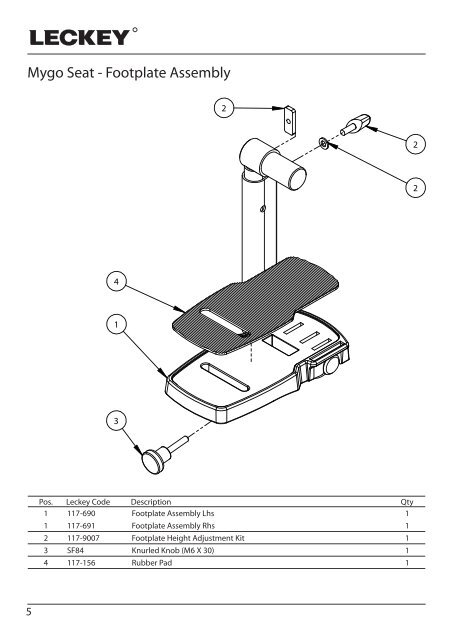 Download spare parts catalogue - Leckey