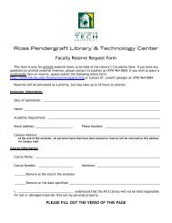 Faculty Reserve Request Form