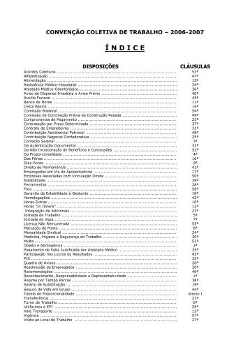 ConvenÃ§Ã£o Coletiva de Trabalho 2006/2007 - sicepot-mg