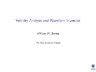 Velocity Analysis and Waveform Inversion - The Rice Inversion Project