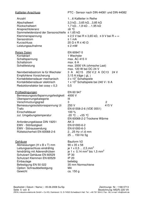 Relais MS 220 VA und MSR 220 VA - Ziehl industrie-elektronik ...