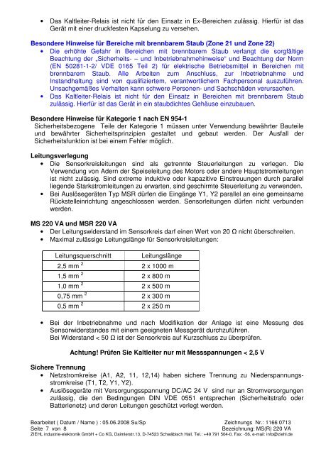 Relais MS 220 VA und MSR 220 VA - Ziehl industrie-elektronik ...