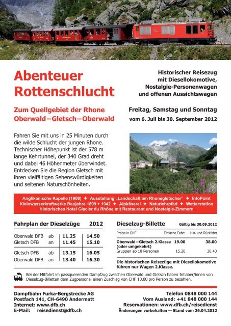 Abenteuer Rottenschlucht Freitag, Samstag und Sonntag - dfb