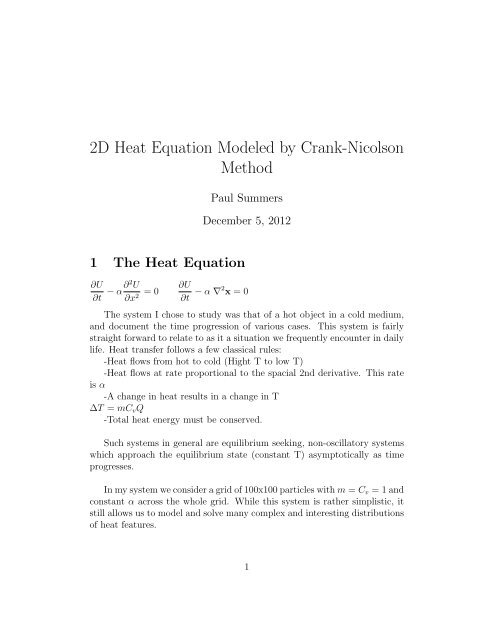 2d Heat Equation Solver - Tessshebaylo