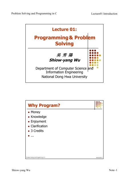 Programming & Problem Solving