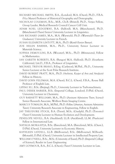 Downing 2010 cover opt b_Layout 1 - Downing College - University ...