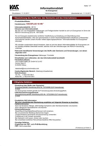 Informationsblatt - Vacuumschmelze