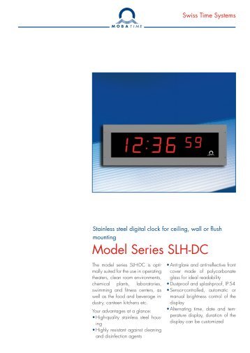 Product Brochure / Technical Data - MOBATIME Swiss Time Systems