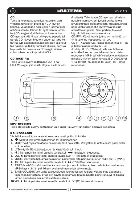 BÃTRADIO/CD BÃTRADIO/CD-SPILLER VENERADIO/CD ... - Biltema