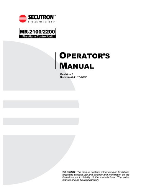 LT-2002 MR-2100_2200 Operator's Manual Rev.0 - Secutron