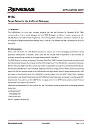 M16C Target Setup for the In-Circuit Debugger