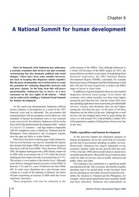 Download the Indonesia Human Development Report 2004. - UNDP