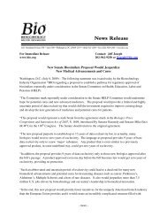 Read the Press Release - BIO - Biotechnology Industry Organization