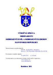 VÃ½roÄnÃ¡ sprÃ¡va rozpoÄtovej organizÃ¡cie - OrdinariÃ¡t OS a OZ SR