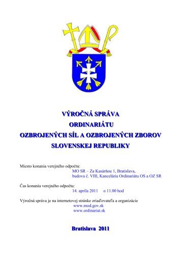 VÃ½roÄnÃ¡ sprÃ¡va rozpoÄtovej organizÃ¡cie - OrdinariÃ¡t OS a OZ SR