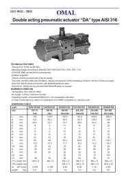 Double acting pneumatic actuator DA type AISI316 (new)