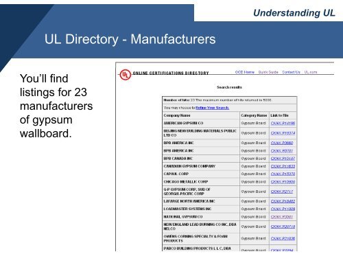 Understanding the UL Fire Resistance Directories - Ron Blank ...