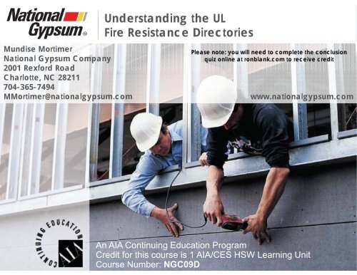 Understanding the UL Fire Resistance Directories - Ron Blank ...