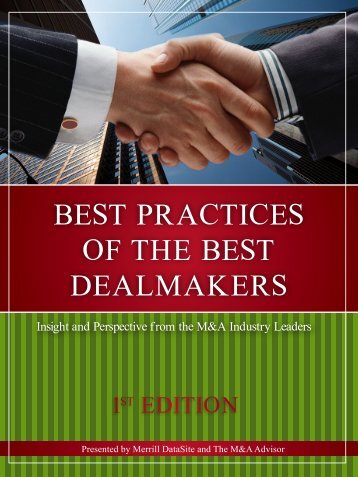 Best Practices of the Best DealMaKers