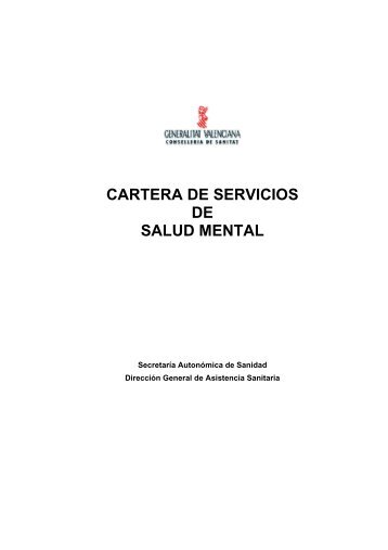cartera de servicios de salud mental - Conselleria de Sanitat