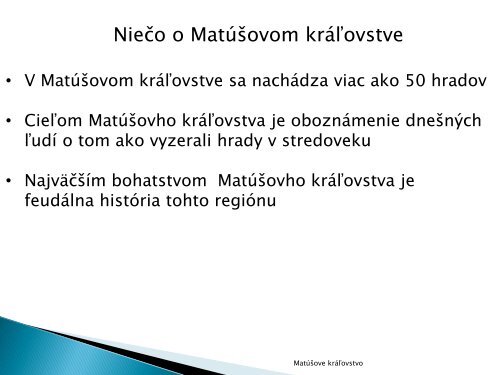 Matúšove kráľovstvo - ZŠ Strání