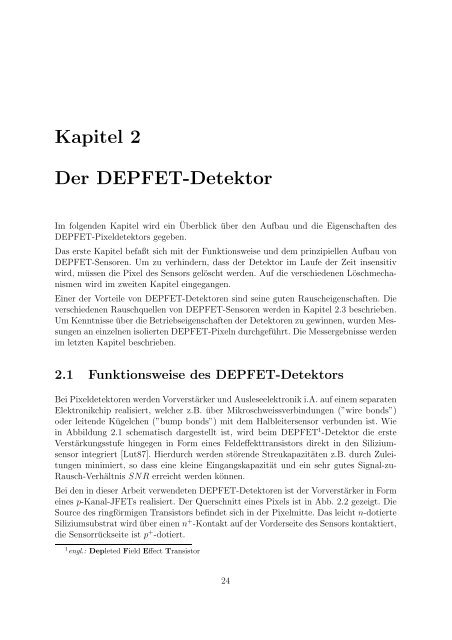 Bildgebung mit DEPFET - Prof. Dr. Norbert Wermes - UniversitÃ¤t Bonn