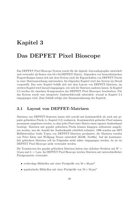 Bildgebung mit DEPFET - Prof. Dr. Norbert Wermes - UniversitÃ¤t Bonn