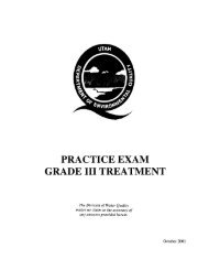 PRACTICE EXAM GRADE III TREATMENT - Division of Water Quality