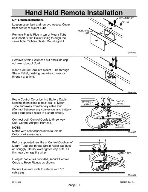 Installation Manual HLF-25, 30, 40, & 50 - Waltco